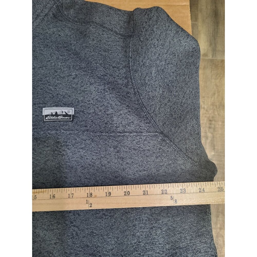 Eddie Bauer Sweater Mens XL Heather Navy Blue Fleece 1/4 Snap Pullover Outdoor - Picture 5 of 8